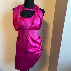 *CACHE* Pink Sleeveless Tie-Back Halter Dress Size 2
